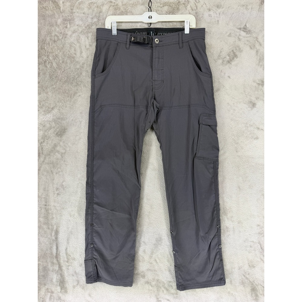 Prana Zion Cargo Pants Mens 32x32 Gray Nylon Stretch Hiking Outdoor Trousers